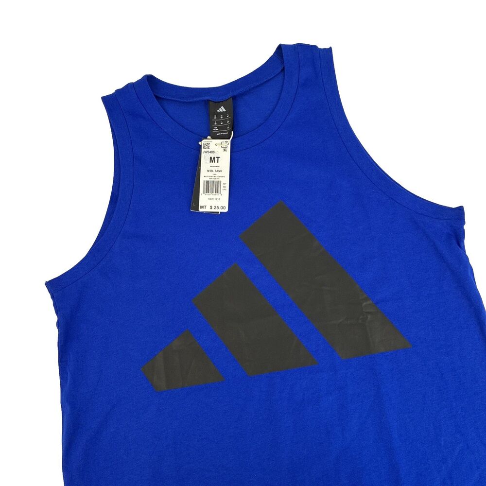 New adidas Mens Big &‎ Tall Size Medium Tall MT Tank Top Blue JW3486 NWT